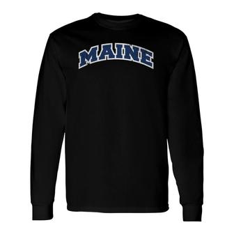 Maine Varsity Style Area Code 207 Vintage Long Sleeve T-Shirt T-Shirt | Mazezy