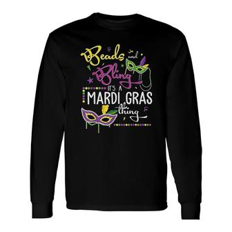 Mardi Gras Bling And Beads Long Sleeve T-Shirt T-Shirt | Mazezy