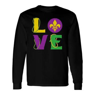 Mardi Gras Carnival Love New Orleans Cajun Festival Long Sleeve T-Shirt T-Shirt | Mazezy