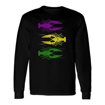 Mardi Gras Crawfish Apparel Crawfish Louisiana Long Sleeve T-Shirt T-Shirt | Mazezy