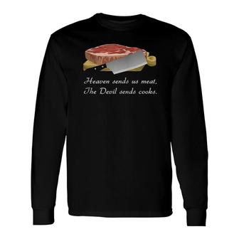 Meat Cutter Butcher Meat Eater Zip Long Sleeve T-Shirt T-Shirt | Mazezy