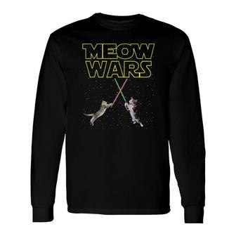 Meow Wars Cat For Cats Lovers Long Sleeve T-Shirt T-Shirt | Mazezy