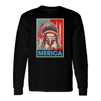 Merica Eagle Mullet 4Th Of July Vintage American Us Flag Long Sleeve T-Shirt T-Shirt | Mazezy UK