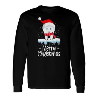 Merry Christmas Smiling Tooth Teeth Lover Dentist Tee Long Sleeve T-Shirt T-Shirt | Mazezy
