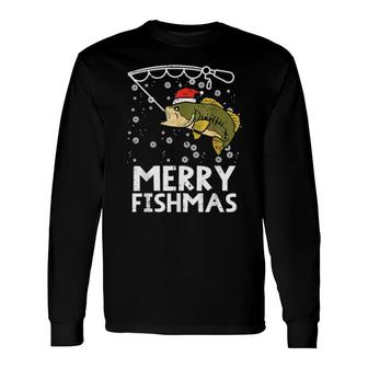 Merry Fishmas Fish Fishing Xmas Pjs Christmas Pajama Dad Long Sleeve T-Shirt T-Shirt | Mazezy