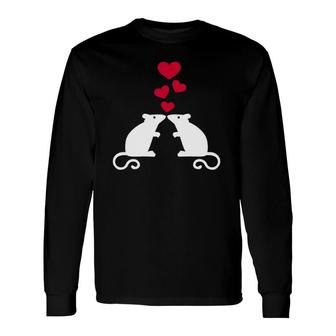 Mice In Love Valentine's Day Long Sleeve T-Shirt T-Shirt | Mazezy