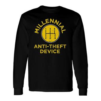 Millennial Gear Box Anti-Theft Device Vintage Long Sleeve T-Shirt T-Shirt | Mazezy