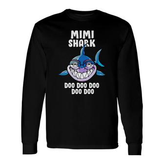Mimi Shark Doo Doo Doo Black Long Sleeve T-Shirt | Mazezy