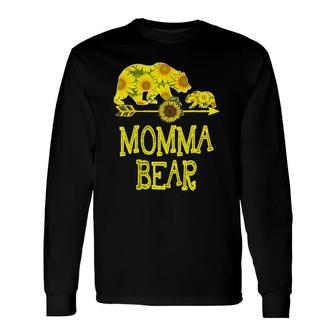 Momma Bear Sunflower Matching Mother Father Long Sleeve T-Shirt T-Shirt | Mazezy
