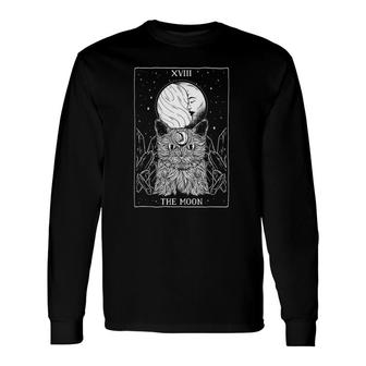 The Moon And Cat Tarot Card Occult Goth Witchy Long Sleeve T-Shirt T-Shirt | Mazezy