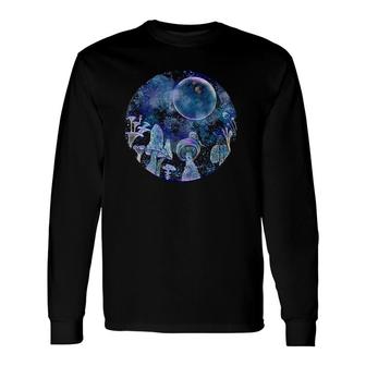 Moon And Mushrooms Long Sleeve T-Shirt T-Shirt | Mazezy