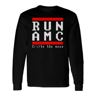 To The Moon Run Amc Trading Long Sleeve T-Shirt T-Shirt | Mazezy