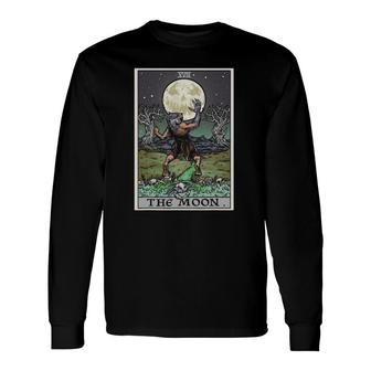The Moon Tarot Card Halloween Werewolf Gothic Witch Horror Long Sleeve T-Shirt T-Shirt | Mazezy