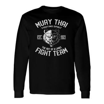 Muay Thai Grizzly Fight Team Nak Muay, Kickboxing Long Sleeve T-Shirt T-Shirt | Mazezy