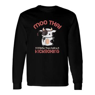 Muay Thai Moo Thai Kickboxing Long Sleeve T-Shirt T-Shirt | Mazezy