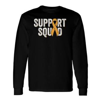 Multiple Sclerosis Support Squad, Orange Ms Awareness Ribbon Long Sleeve T-Shirt T-Shirt | Mazezy