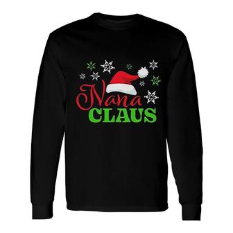 Nana Claus With Christmas Santa Hat Long Sleeve T-Shirt | Mazezy