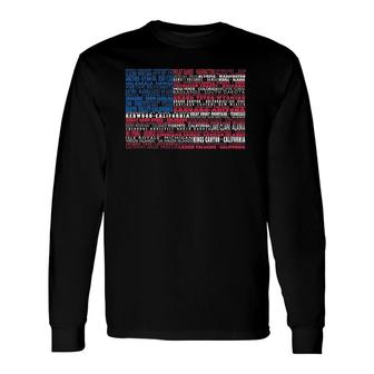 National Parks Of America Us Flag Word Cloud Long Sleeve T-Shirt T-Shirt | Mazezy