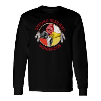 Native American Strong Resilient Indigeous Medicine Wheel Symbol Fist Bump Long Sleeve T-Shirt T-Shirt | Mazezy