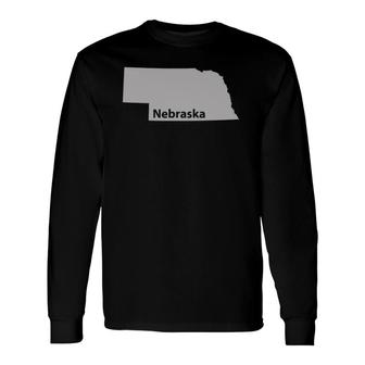 Nebraska Map Home State Pride Long Sleeve T-Shirt T-Shirt | Mazezy