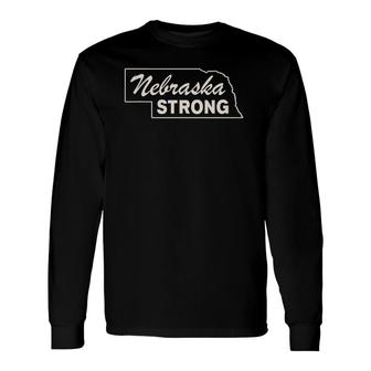 Nebraska Strong Nebraska Map Long Sleeve T-Shirt T-Shirt | Mazezy
