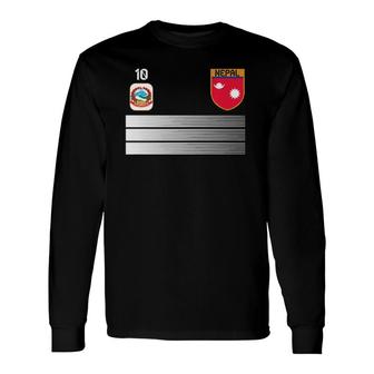 Nepal Football Jersey Number 10 Soccer Long Sleeve T-Shirt T-Shirt | Mazezy