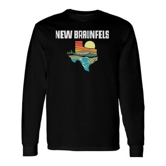 New Braunfels Texas Outdoors Vintage Nature Retro Graphic Long Sleeve T-Shirt T-Shirt | Mazezy