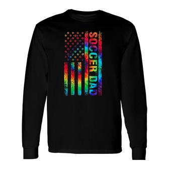 New First Time Dad Tie Dye Soccer Daddy Long Sleeve T-Shirt T-Shirt | Mazezy