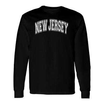 New Jersey Varsity Style Pink With White Text Long Sleeve T-Shirt T-Shirt | Mazezy