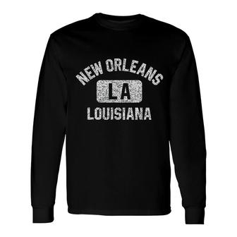 New Orleans Louisiana Gym Style Long Sleeve T-Shirt T-Shirt | Mazezy