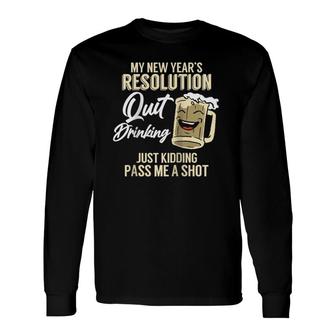New Year's Resolution Quit Drinking Beer Lover Raglan Baseball Tee Long Sleeve T-Shirt T-Shirt | Mazezy