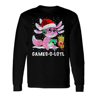 Niedliches Axolotl Gamesolotl Spielvideospiel Weihnachtsliebhaber Long Sleeve T-Shirt T-Shirt | Mazezy