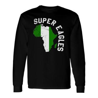 Nigerian Soccer Flag Super Eagle Long Sleeve T-Shirt T-Shirt | Mazezy