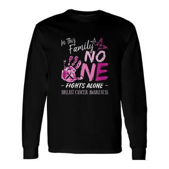 In This No One Fights Alone Breast Cancer Awareness Long Sleeve T-Shirt - Thegiftio UK