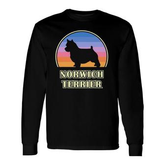 Norwich Terrier Vintage Sunset Dog Long Sleeve T-Shirt T-Shirt | Mazezy