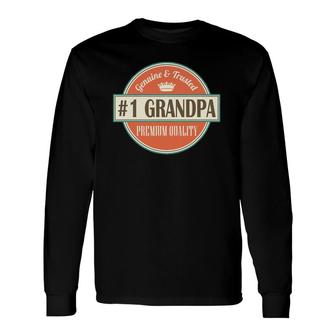Number 1 Grandpa 1 Grandfather Father's Day Long Sleeve T-Shirt T-Shirt | Mazezy