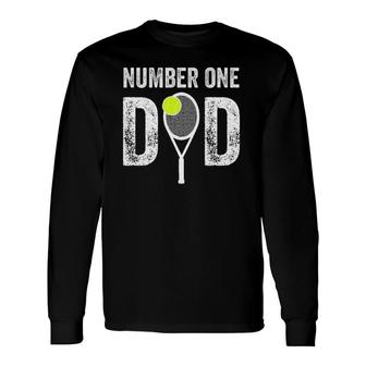 Number One Daddy From Son Daughter 1 Tennis Dad Long Sleeve T-Shirt T-Shirt | Mazezy AU
