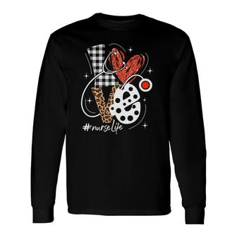 Nurse Life Rn Lpn Cna Healthcare Cheetah Heart Leopard Long Sleeve T-Shirt T-Shirt | Mazezy