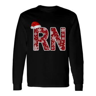 Nurses Merry Christmas Santa Hat Rn Long Sleeve T-Shirt | Mazezy