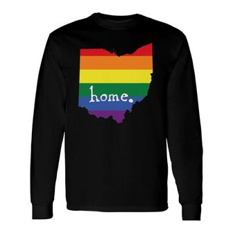 Ohio Gay Pride Tee Lgbt Rainbow Home State Long Sleeve T-Shirt T-Shirt | Mazezy