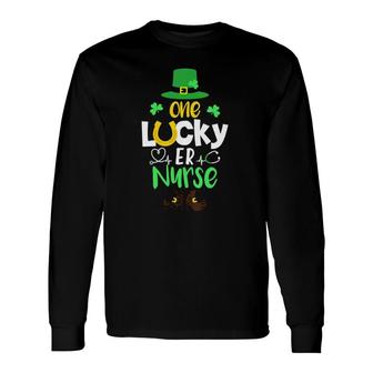 One Lucky Er Nurse St Patrick's Day Leprechaun Long Sleeve T-Shirt T-Shirt | Mazezy