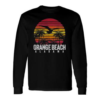Orange Beach Alabama Al Retro Palm Trees Vintage Surf Long Sleeve T-Shirt T-Shirt | Mazezy