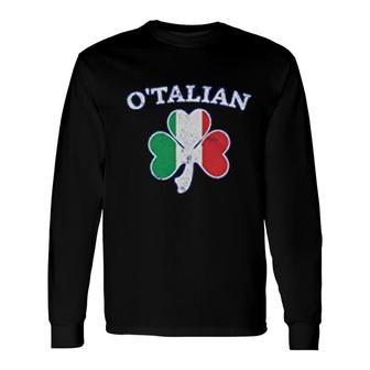 Otalian Italian Irish Shamrock Long Sleeve T-Shirt T-Shirt | Mazezy