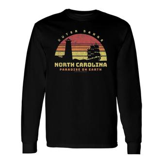 Outer Banks North Carolina Paradise On Earth Retro Sunset Long Sleeve T-Shirt T-Shirt | Mazezy