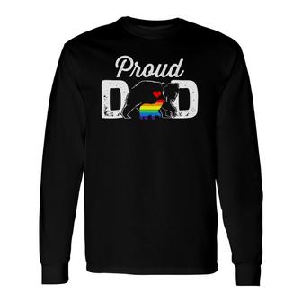 Papa Bear Proud Dad Daddy Rainbow Lgbt Pride Father's Day Long Sleeve T-Shirt T-Shirt | Mazezy