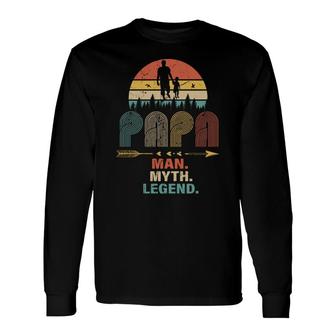 Papa Man Myth Legend Story Man Myth Legend Fathers Day Long Sleeve T-Shirt - Thegiftio UK
