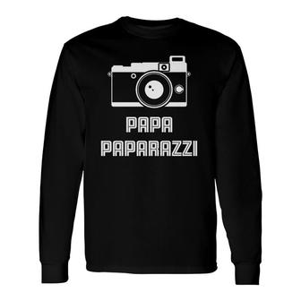 Papa Paparazzi Retro Camera Photography Long Sleeve T-Shirt T-Shirt | Mazezy
