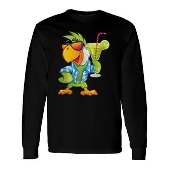 Parrots Drinking Margarita Hawaiian Birds Cute Long Sleeve T-Shirt T-Shirt | Mazezy CA
