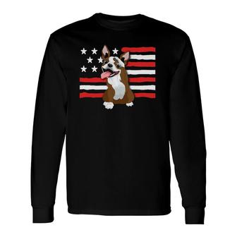 Patriotic Red Boston Terrier Lovers Long Sleeve T-Shirt T-Shirt | Mazezy