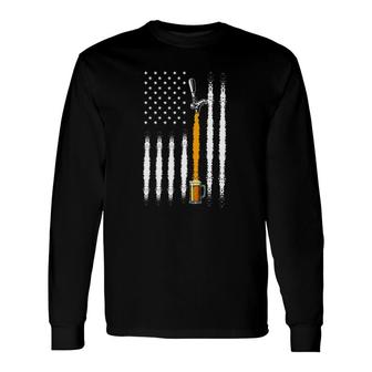 Patriotic Us Flag American Brewery Craft Beer Long Sleeve T-Shirt T-Shirt | Mazezy